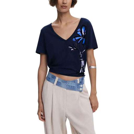 Desigual Blue Cotton T-Shirt by Desigual