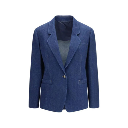 Giorgio Armani Blue Elastane Denim Jacket by Giorgio Armani