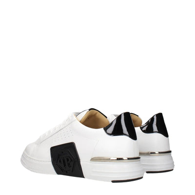 Philipp Plein White Leather Low Top Sneakers by Philipp Plein