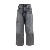 Balenciaga Gray Cotton Casual Pants by Balenciaga