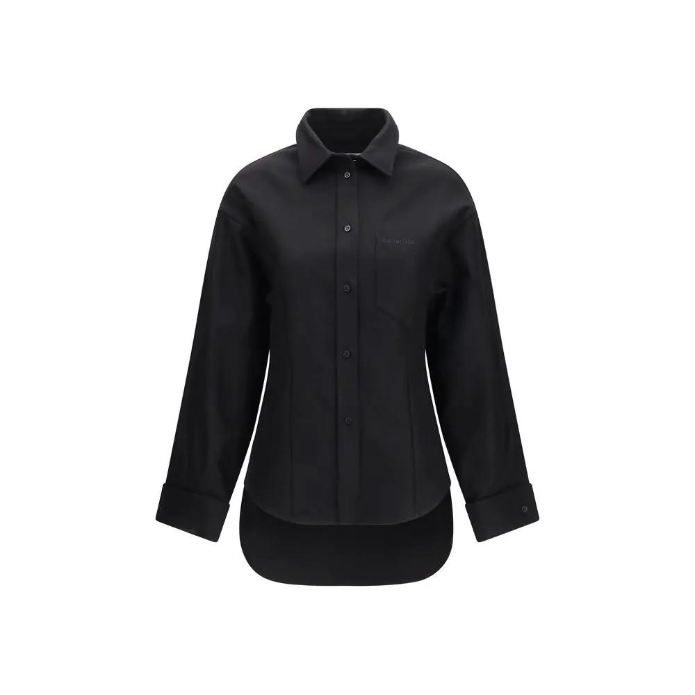 Balenciaga Black Cotton Dress Shirt by Balenciaga
