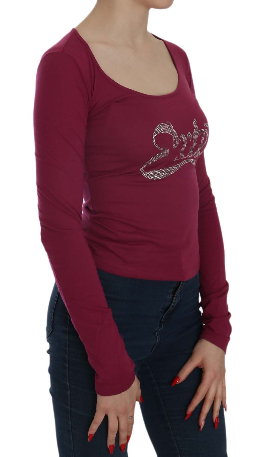 Exte Crystal Embellished Long Sleeve Casual Top