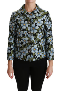 Dolce & Gabbana Multicolor Floral Blazer Coat Polyester Jacket