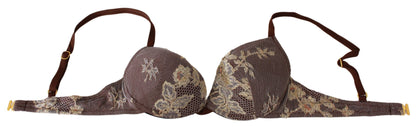 PINK MEMORIES Brown Lace Beachwear Two Piece Bikini Swimsuit