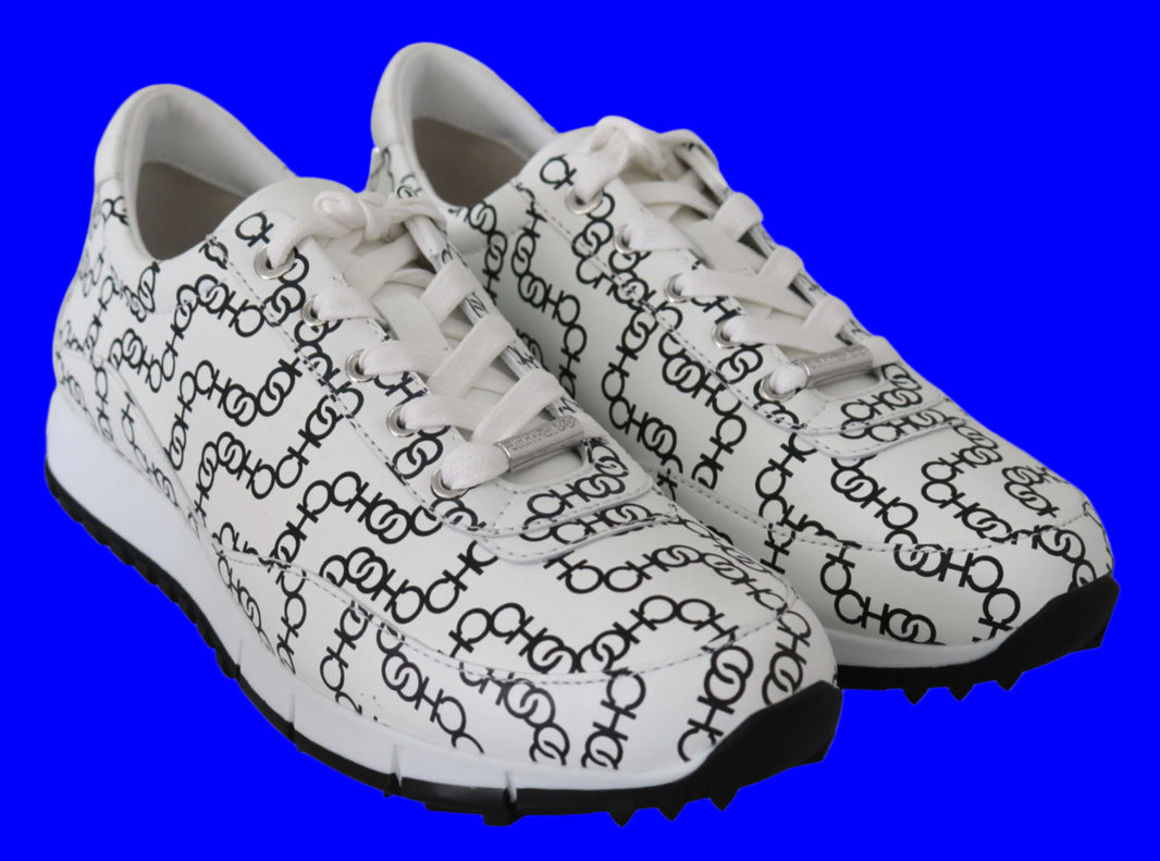 Jimmy Choo Elegant Monochrome Leather Sneakers