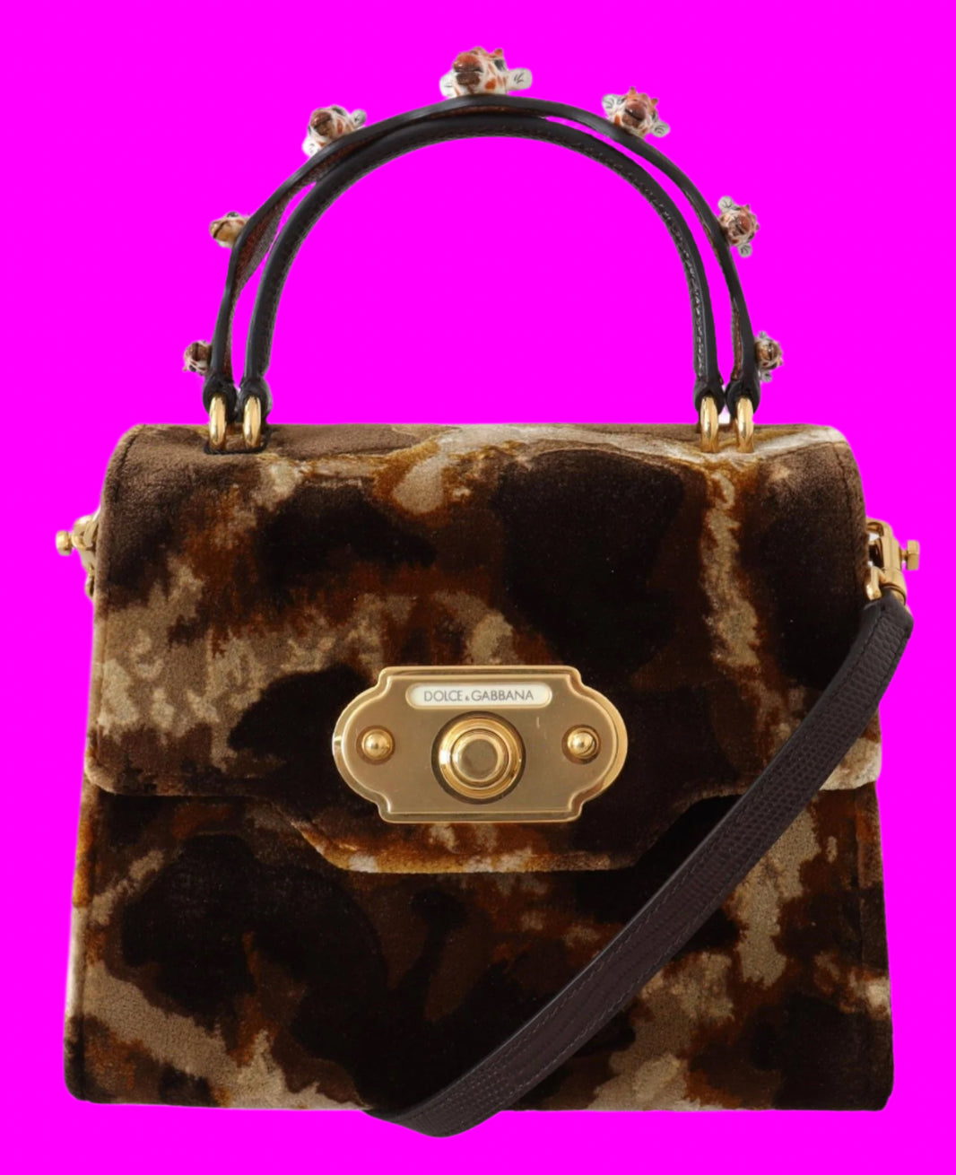Dolce & Gabbana Brown Giraffe Crossbody Purse Borse WELCOME Purse