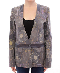 Roberto Fragata Multicolor Silk Floral Cotton Blazer