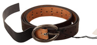 Costume National Belt Brown WX Silver Buckle Holes Belt