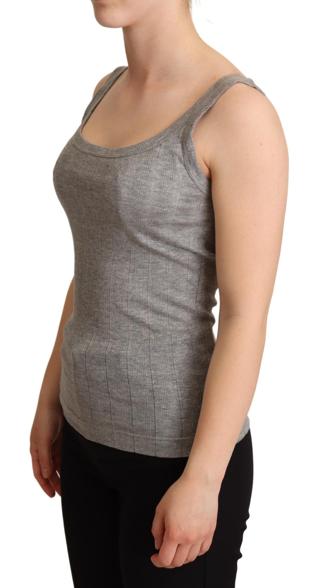 Dolce & Gabbana Gray Cotton Modal Canotta Tank Top T-shirt