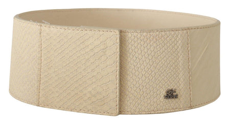 GF Ferre White Waxed Cotton Wide Fashion Belt