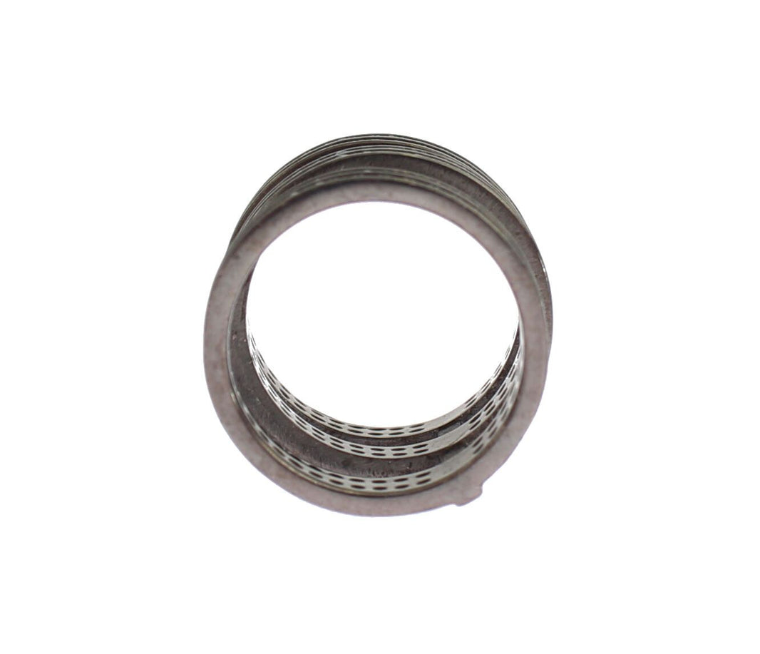 Nialaya Black CZ Rhodium 925 Silver Ring