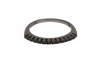 Nialaya Black CZ Rhodium 925 Silver Womens Ring