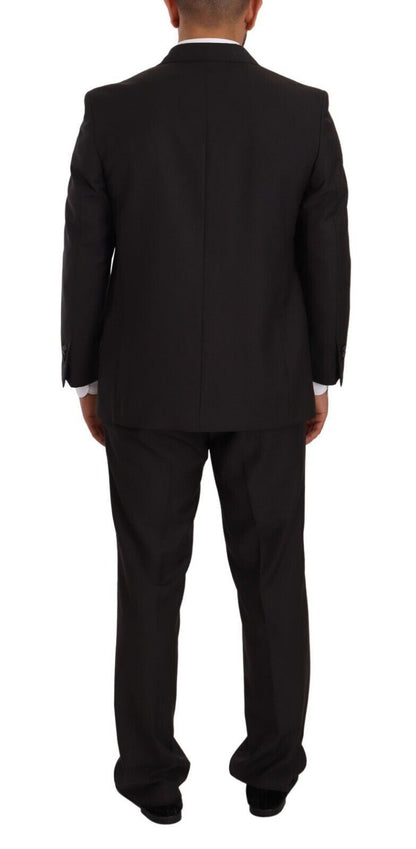 Domenico Tagliente Gray Polyester Single Breasted Formal Suit