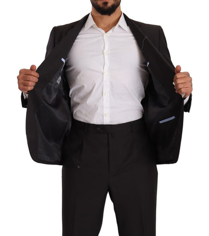 Domenico Tagliente Gray Polyester Single Breasted Formal Suit