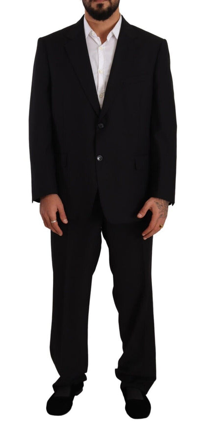 Domenico Tagliente Black Polyester Single Breasted Formal Suit