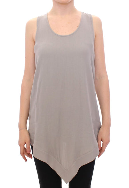 Comeforbreakfast Gray Viscose Tank Top Shirt Blouse