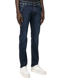 Jacob Cohen Elegant Blue Denim with Suede Accent