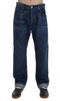 Acht Blue Wash Cotton Baggy Loose Fit Jeans