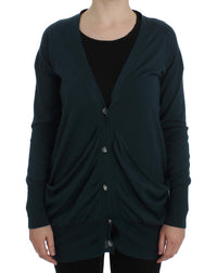 PINK MEMORIES Green Button Down Cardigan Sweater