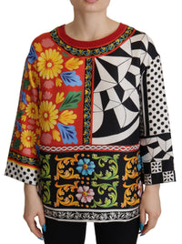 Dolce & Gabbana Multicolor Printed Baroque Loose Long Sleeve