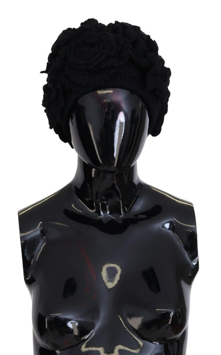 Dolce & Gabbana Black Wool Knit Winter Beanie Hat