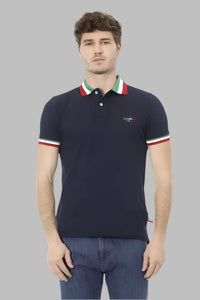 Baldinini Trend Blue Cotton Men Polo Shirt
