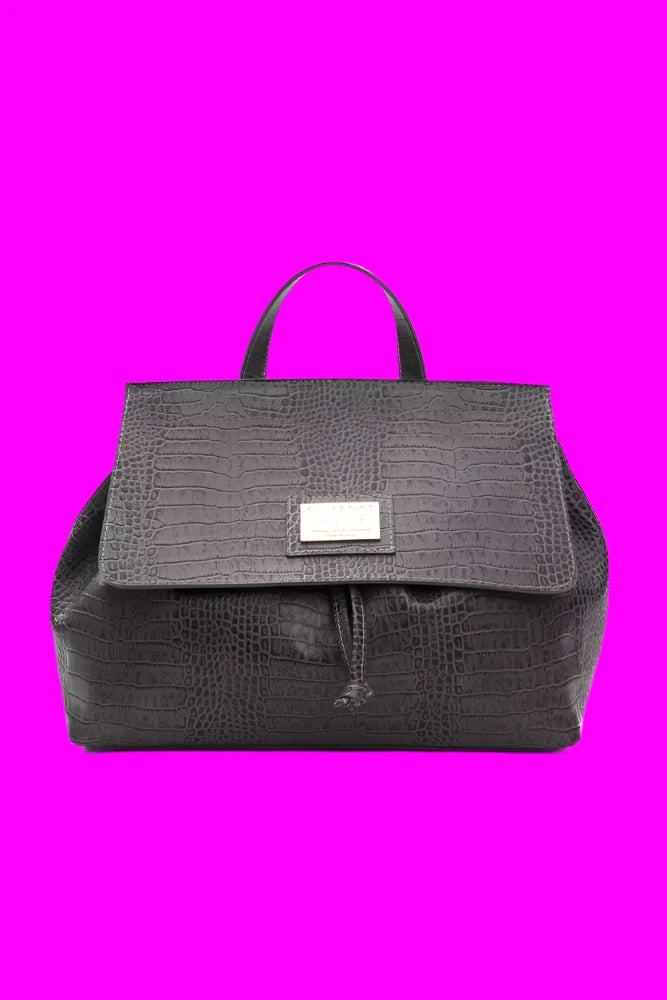 Pompei Donatella Gray Leather Women Shoulder Bag