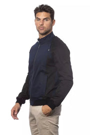 Verri Blue Cotton Men's Bomber Jacket by Verri