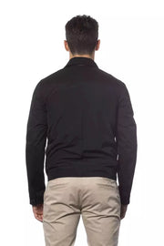 Verri Black Cotton Men Bomber Jacket by Verri