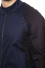 Verri Blue Cotton Men's Bomber Jacket by Verri