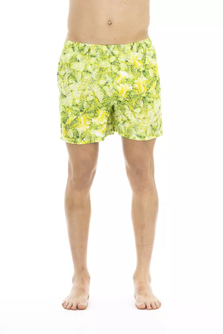 Just Cavalli Green Polyester Men Swimwear Short