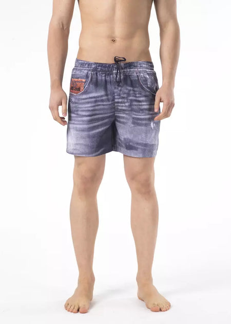 Just Cavalli Blue Polyester Men Swim Shorts
