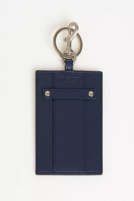 Trussardi Blue Leather Men Badge Holder