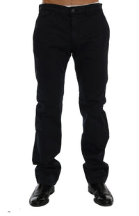 GF Ferre Blue Cotton Stretch Chinos Pants