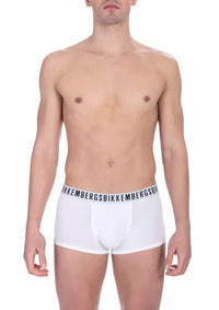 Bikkembergs White Cotton Men Underwear Trunk Duo