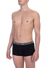 Bikkembergs Black Cotton Men's Underwear Trunk Twin Pack