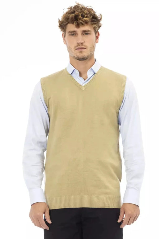 Alpha Studio Beige Viscose Men Jacket by Alpha Studio