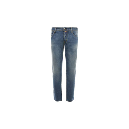 Jacob Cohen Light Blue Cotton Men Jeans with Stretch Fit