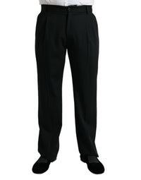Dolce & Gabbana Black Wool Formal Straight Fit Dress Pants