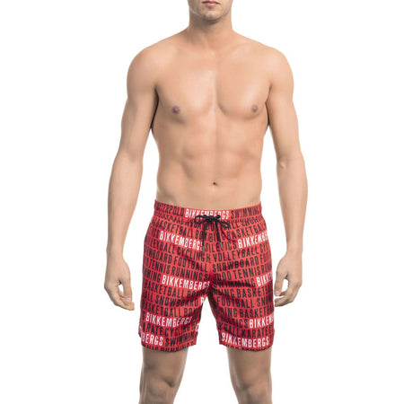Bikkembergs "Red Polyester Men Swim Short"