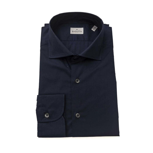 Bagutta Blue Cotton Men's Slim Shirt by Bagutta