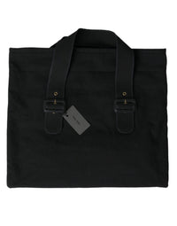 Miu Miu Black Canvas Denim Logo Shoulder Tote Shopping Bag