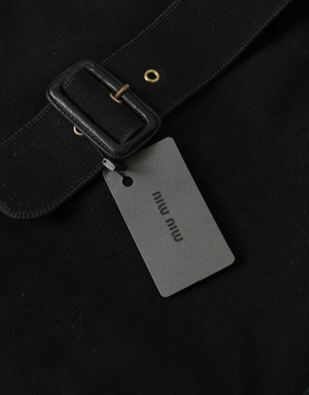 Miu Miu Black Canvas Denim Logo Shoulder Tote Shopping Bag
