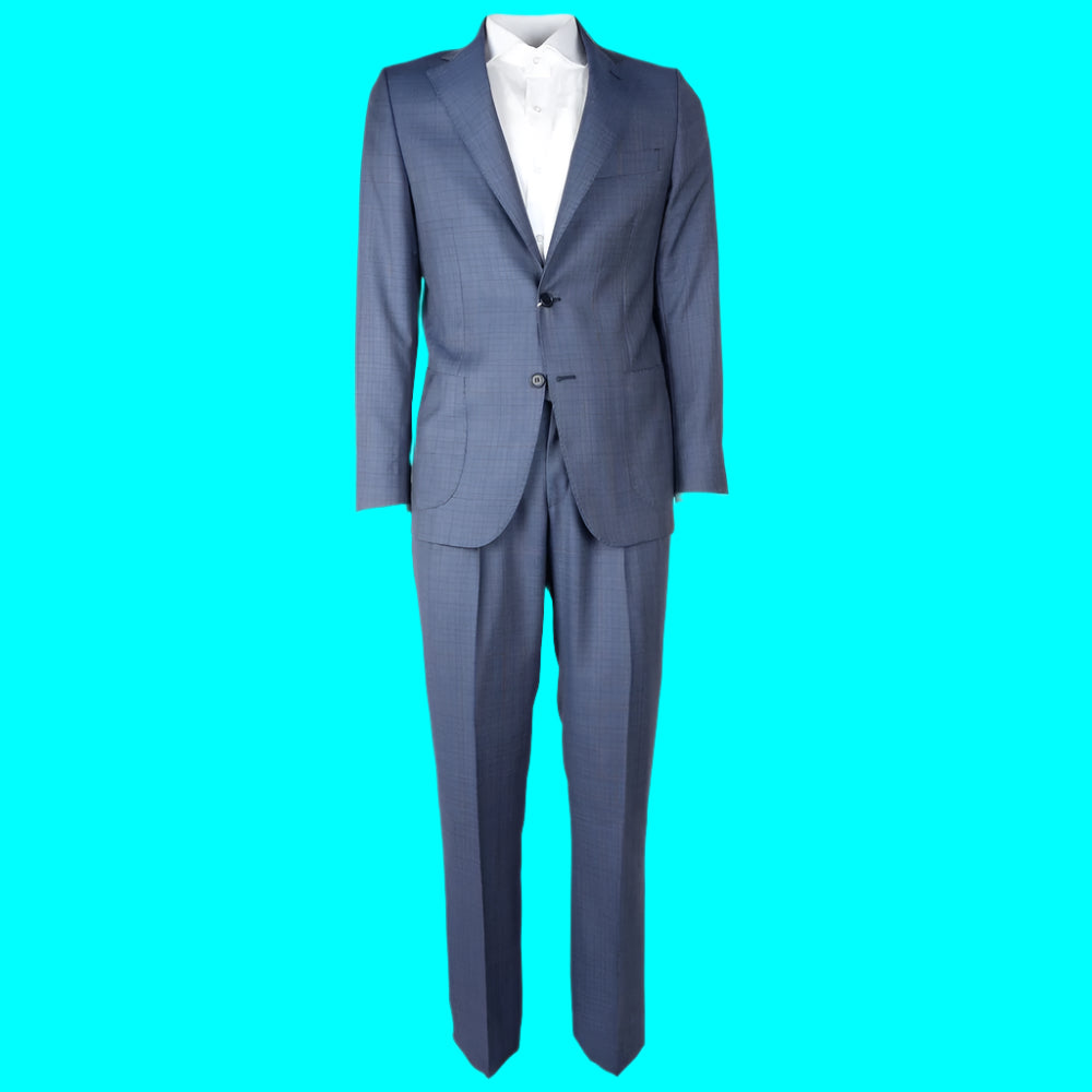 Made in Italy Blue Wool Men Suit