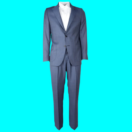Made in Italy Blue Wool Men Suit
