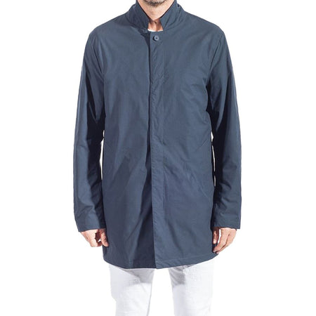 People Of Shibuya Blue Recycled Polyester Men Trench Coat