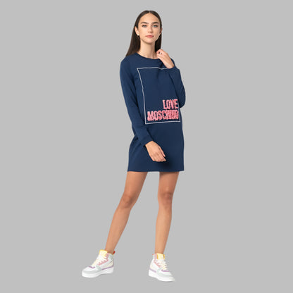 Love Moschino Blue Cotton Women Dress