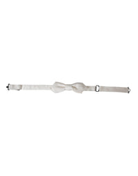 Dolce & Gabbana White Silk Adjustable Neck Men Papillon Bow Tie