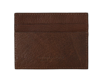 Billionaire Italian Couture Brown Leather Cardholder Wallet