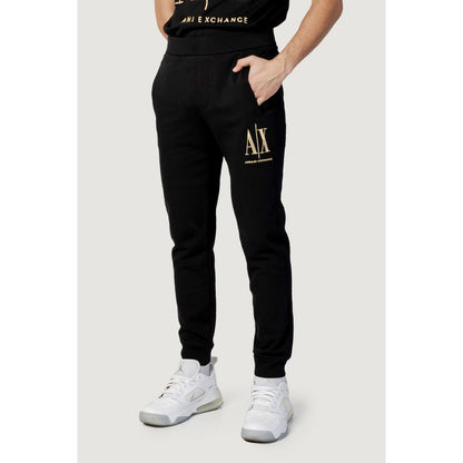 Armani Exchange Black Cotton Joggers (Workout Pants)